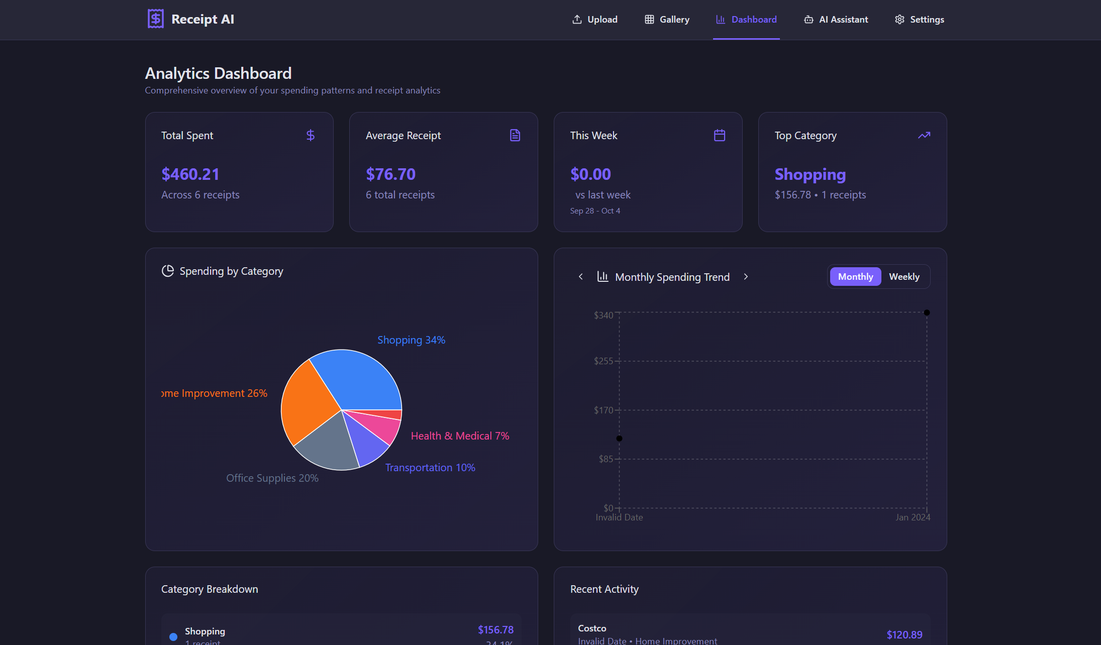 This is an image of the project I worked on that is named Receipt RAG Tracker*  (in progress)