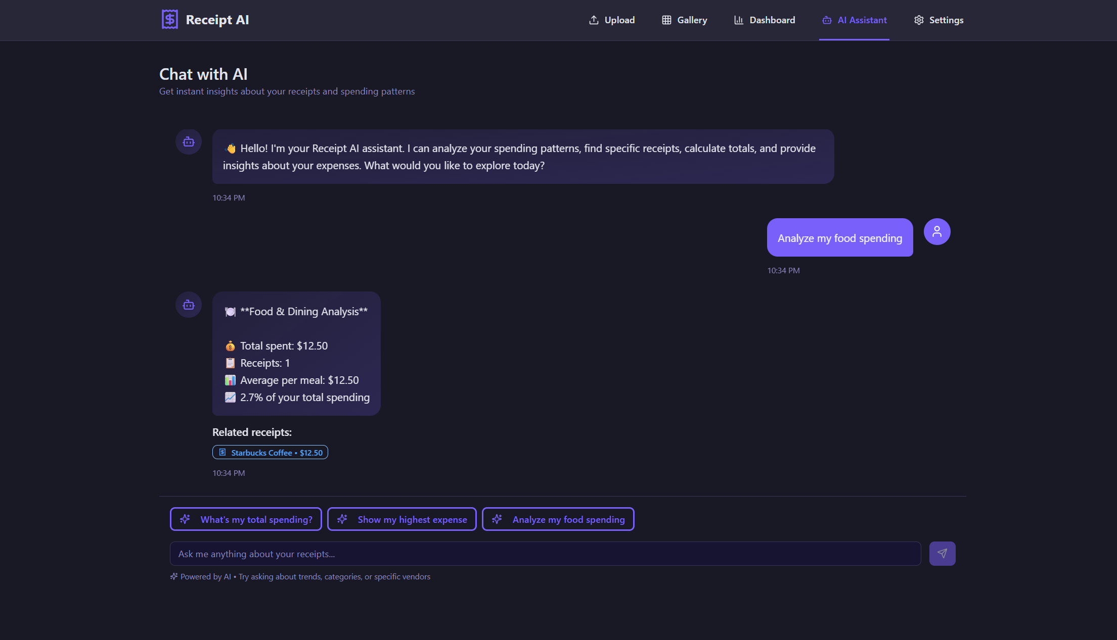 This is an image of the project I worked on that is named Receipt RAG Tracker