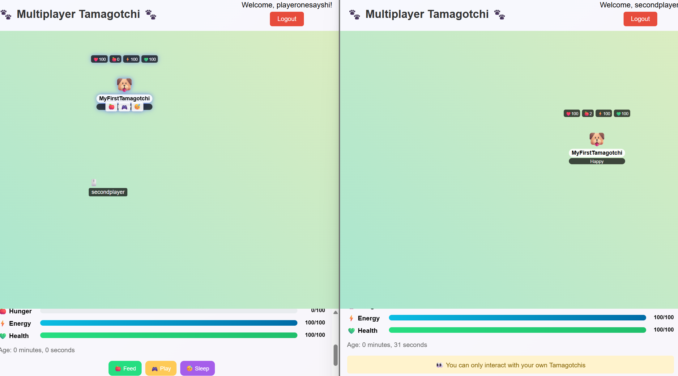 This is an image of the project I worked on that is named Multiplayer Tamagatchi